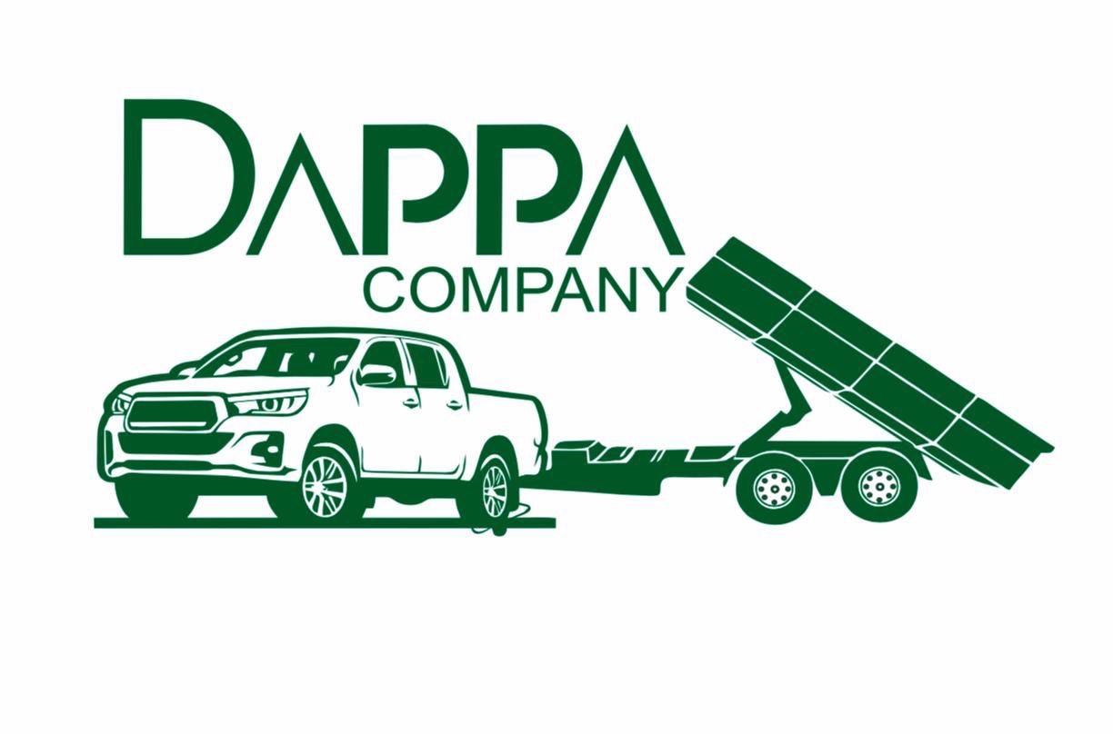 Dappa Company — official monochrome green logo with cargo and dump vehicle